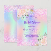 Papier Fête des mariées rose violet invitation budgétaire (Devant / Derrière)