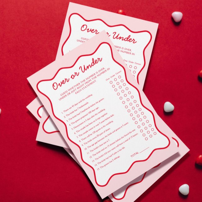 Papier Fête des mariées rouge et rose en dessous du jeu (Créateur téléchargé)