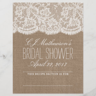 Papier Fête des mariées Rustique Burlap & dentelle Recett