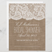 Papier Fête des mariées Rustique Burlap & dentelle Recett (Devant / Derrière)