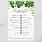 Papier Fête des mariées tropicale Voudrait-elle plutôt Je (Devant)