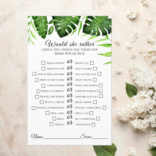 Papier Fête des mariées tropicale Voudrait-elle plutôt Je