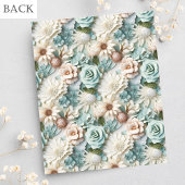 Papier Fête des mariées vert blanc fleuri invitation budg