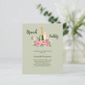 Papier Fête des mariées vert sauge rose brun (Debout devant)