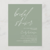 Papier Fête des mariées verte Sage Invitation manuscrite (Devant)