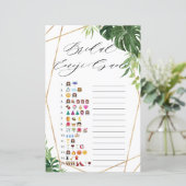 Papier Fête des mariées verte tropicale Emoji Jeu (Debout devant)