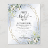 Papier Fête des mariées virtuelle verte Invitation budgét (Devant)