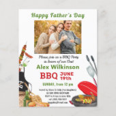 Papier FÊTE DES PÈRES verte BUDGET Photo BBQ Invitation (Devant)