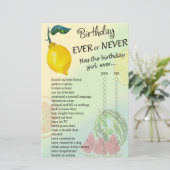 Papier Fête du citron jamais ou jamais (Debout devant)