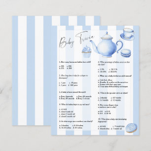Papier Fête du thé bleu - Baby Trivia Jeu baby shower