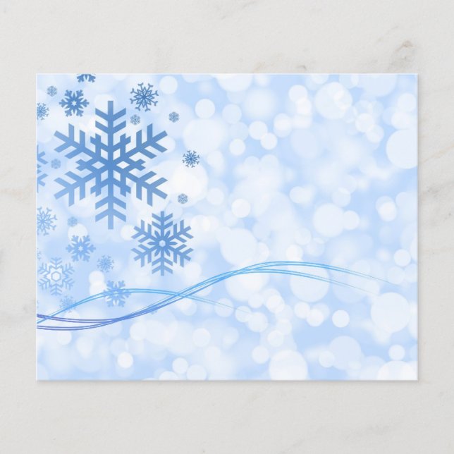 Papier Fête Noël Flèche-neige Design Bleu Blanc (Devant)