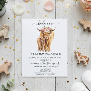 Papier Fête Prénatale de Veau des Highlands Sainte Vache