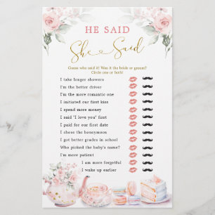 Papier Fête Rose Florale Du Thé Nuptial Il A Dit Qu'Elle