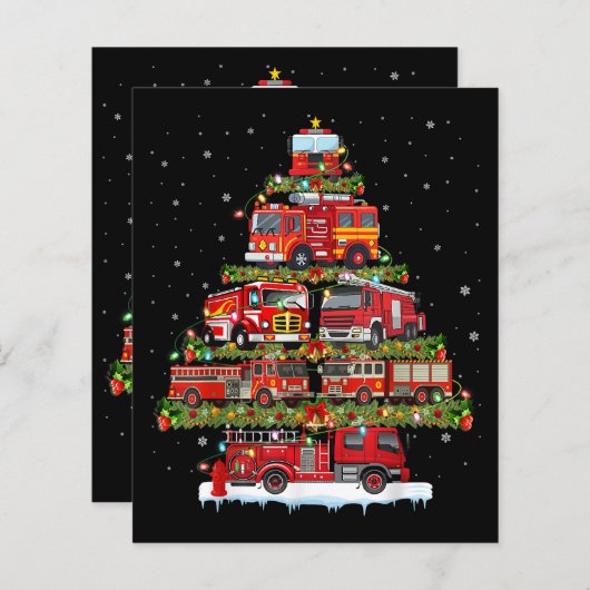 Papier Feu de camion feux Pompier Camion d'incendie Noël (Devant / Derrière)