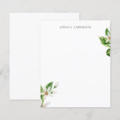 Papier Feuillage tropical méditerranéen Blanc Floral Pers (Devant / Derrière)