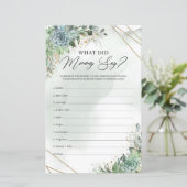 Papier Feuillage verdoyant succulents Qu'a dit maman (Debout devant)