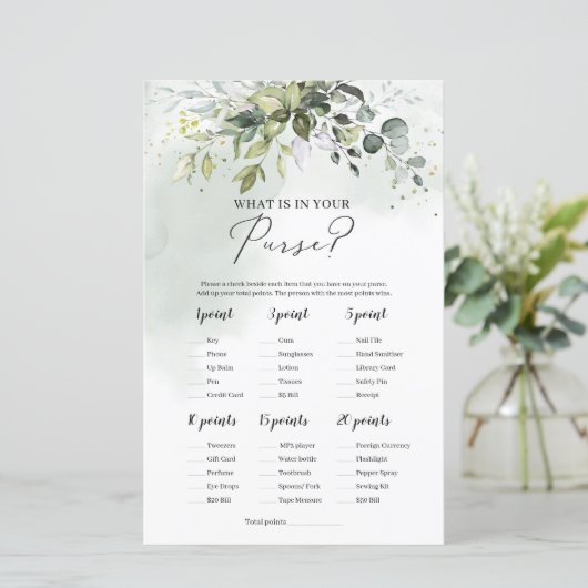 Papier Feuillage vert moderne ce qui est dans votre sac à (Debout devant)