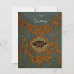 PAPIER FEUILLE Papillon Tissu en soie ~ Invitation