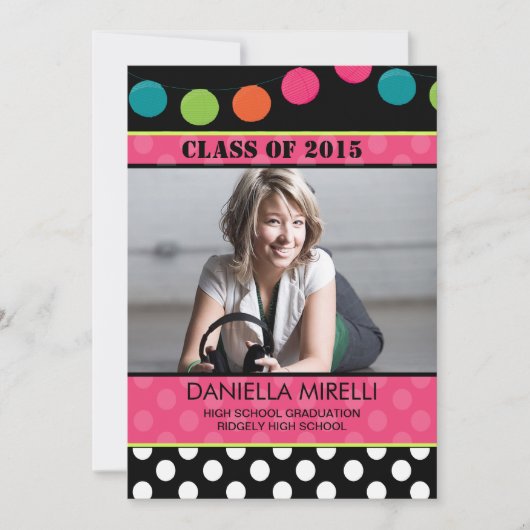 Papier Feux Photo Graduation Invitation (Devant)
