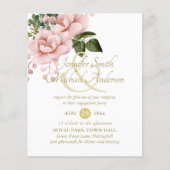 Papier Fiançailles de bouquet Rose Blush Pink (Devant)