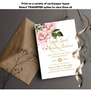 Papier Fiançailles de bouquet Rose Blush Pink