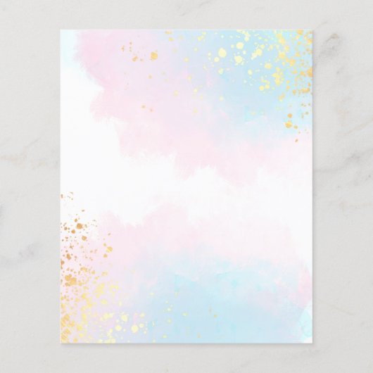 Papier Fiançailles de script couleur bleu rose du budget (Dos)