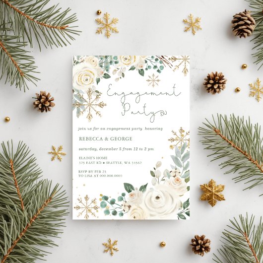 Papier Fiançailles floral de flocons d'hiver Budget