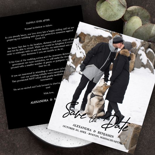 Papier Fiançailles photo à la mode et moderne du budget