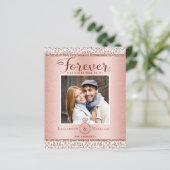 Papier Fiançailles photo budget Faire-part Rose or (Debout devant)