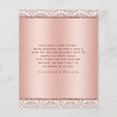 Papier Fiançailles photo budget Faire-part Rose or (Dos)