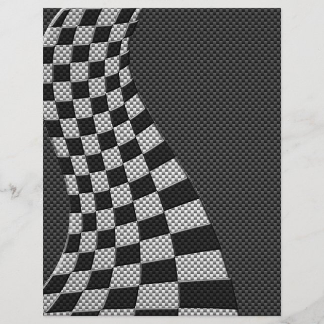 Papier Fibre de carbone comme course Drapeau Wave Print (Devant)
