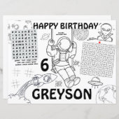 Papier Fiche d'activité sets de table d'anniversaire de l (Devant / Derrière)