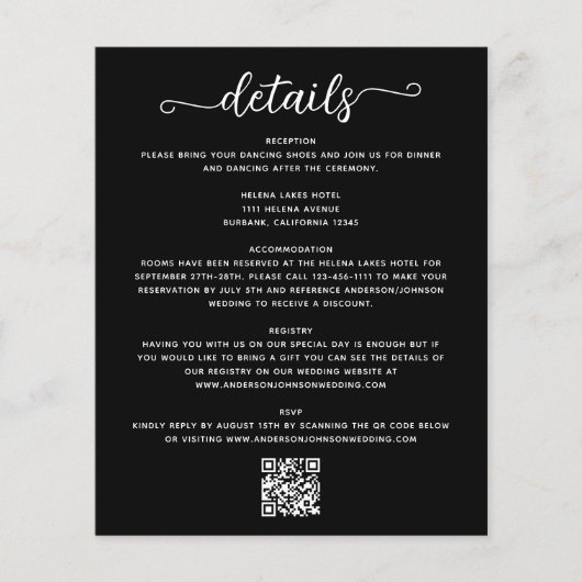 Papier Fiche de boîtier Détails mariage (Devant)