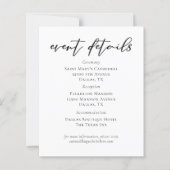 Papier Fiche de détails de mariage simple script noir (Devant)