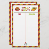 Papier Fiche de la partie de Thanksgiving Bunco (Devant / Derrière)