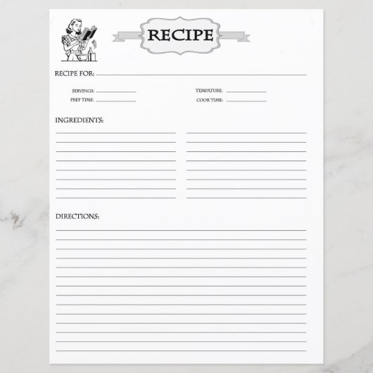 Papier Fiche de Recette (Dos)