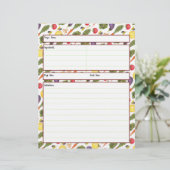 Papier Fiche de recette de légumes (Debout devant)