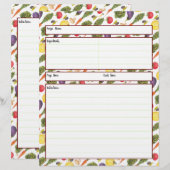 Papier Fiche de recette de légumes (Devant / Derrière)