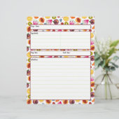 Papier Fiche de recette fruitée (Debout devant)
