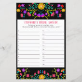 Papier Fiche de réponse du jeu de douche Florale Fiesta m (Devant)