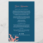 Papier Fiche d'information du mariage d'aquarelle de cora (Dos)