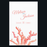 Papier Fiche d'information du mariage d'aquarelle de cora<br><div class="desc">Jolie peinture à l'eau couleur corail mariage fiche d'information des invités. Joli dépliant d'information mariage idéal pour un mariage sur la plage, l'océan ou le corail pour aider votre invité à comprendre comment atteindre votre destination mariage et voir l'horaire, l'information d'hébergement et les médias sociaux les détails du jour de...</div>