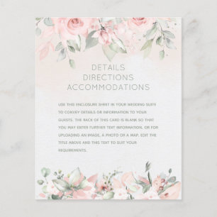 Papier Fiche d'informations sur le Mariage Rose