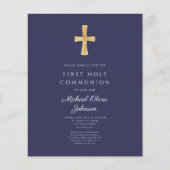 Papier Fiche d'invitation de première communion garçon bl (Devant)