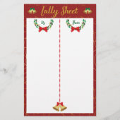 Papier Fiche du jeu de Noël Bunco Party (Dos)