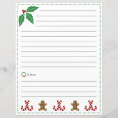 Papier Fiche recette de Noël (Dos)