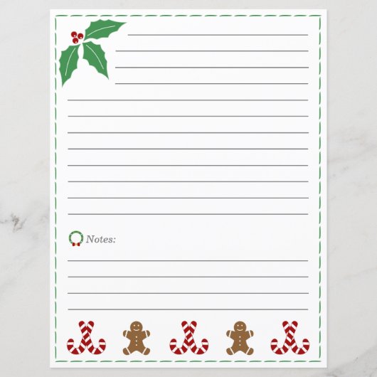 Papier Fiche recette de Noël (Dos)