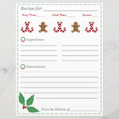 Papier Fiche recette de Noël (Devant)