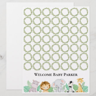 Papier Fiche signalétique Safari Welcome Baby