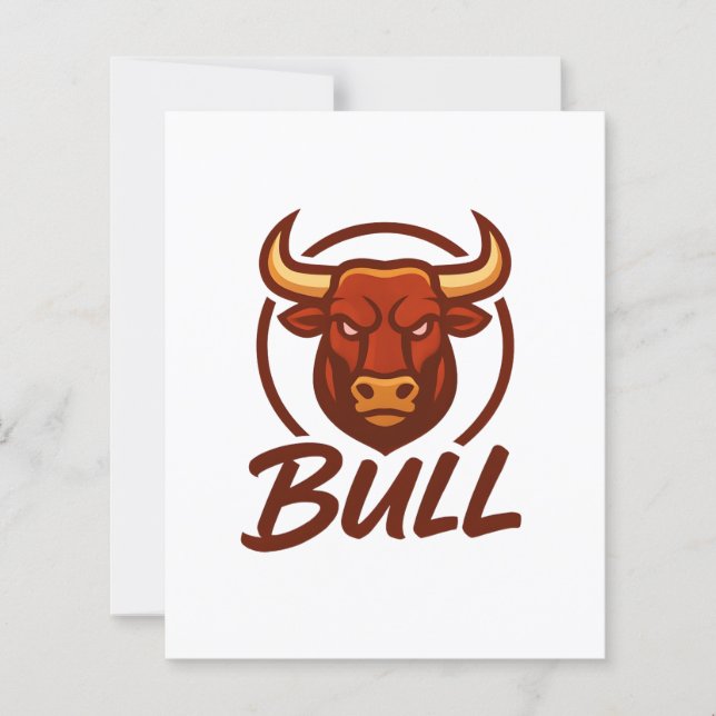 Papier Fierce Bull Head Logo, Creative Mascot BULL (Devant)